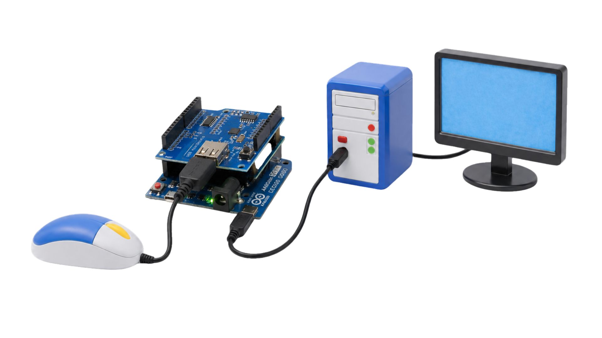 Arduino Leonardo connected to a mouse and PC